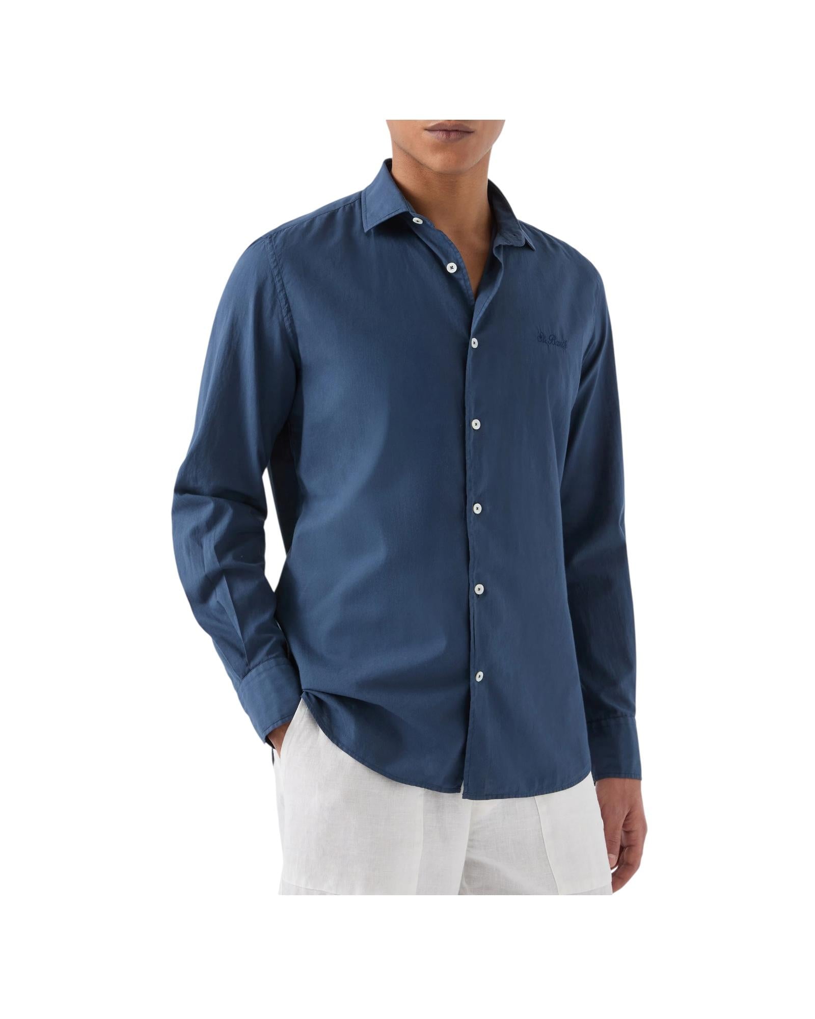 Camicia Chemise in cotone voile blu navy LCM0001 00097L MC2 SAINT BARTH 