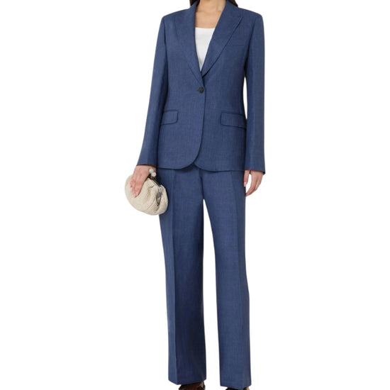 Blazer in canvas di lino Blu NALUT 006 MAX MARA WEEKEND 