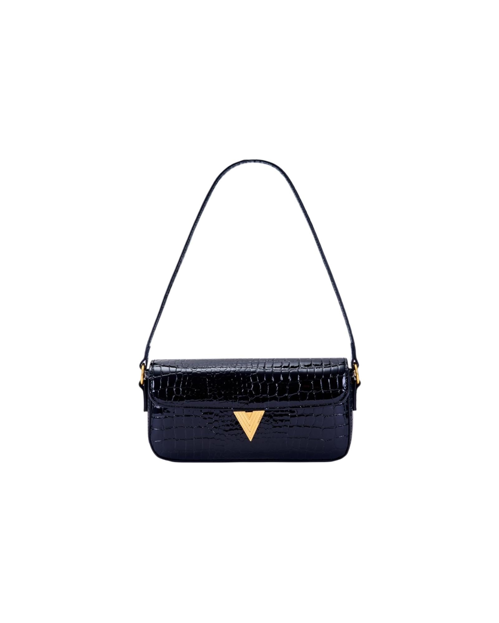 Borsa Pencil Crocco Effect Nero XF0010 NERO VICOLO