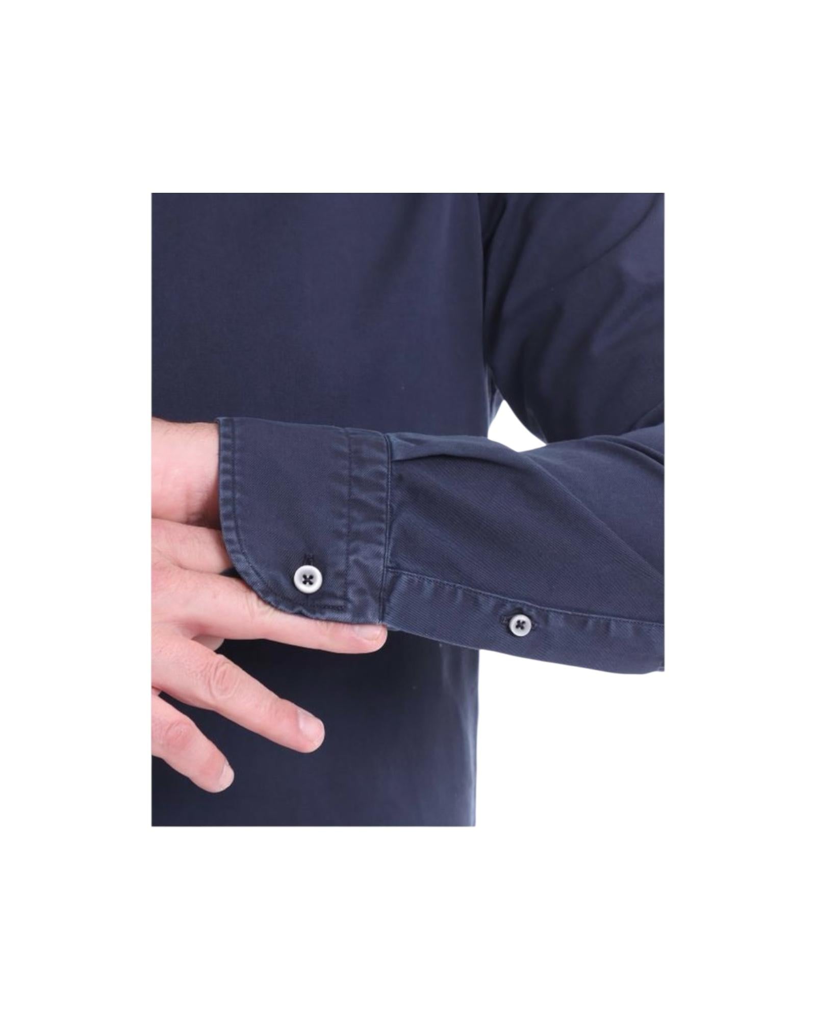 Camicia uomo in cotone Blu B1379 12 BASTONCINO 