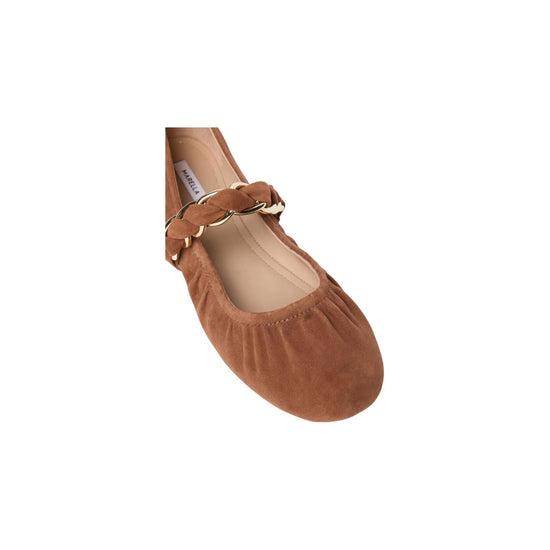 Ballerina in pelle scamosciata con catena Cuoio MATTEO 002 MARELLA 