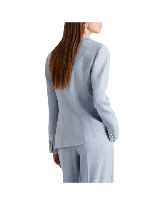 Blazer in chevron di misto lino Azzurro BUSSOLA 003 MARELLA 