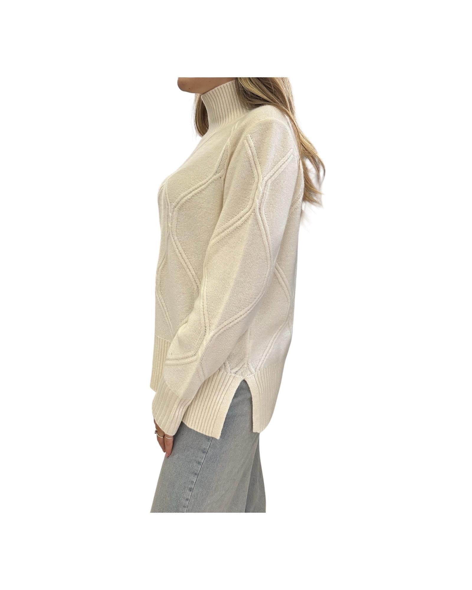 Maglione colo alto in Cashemere Ghiaccio 97609 010 CAVALIERI MILANO