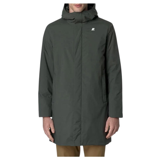 Giacca lunga da uomo Green Blackish K31356W WMR K-way 
