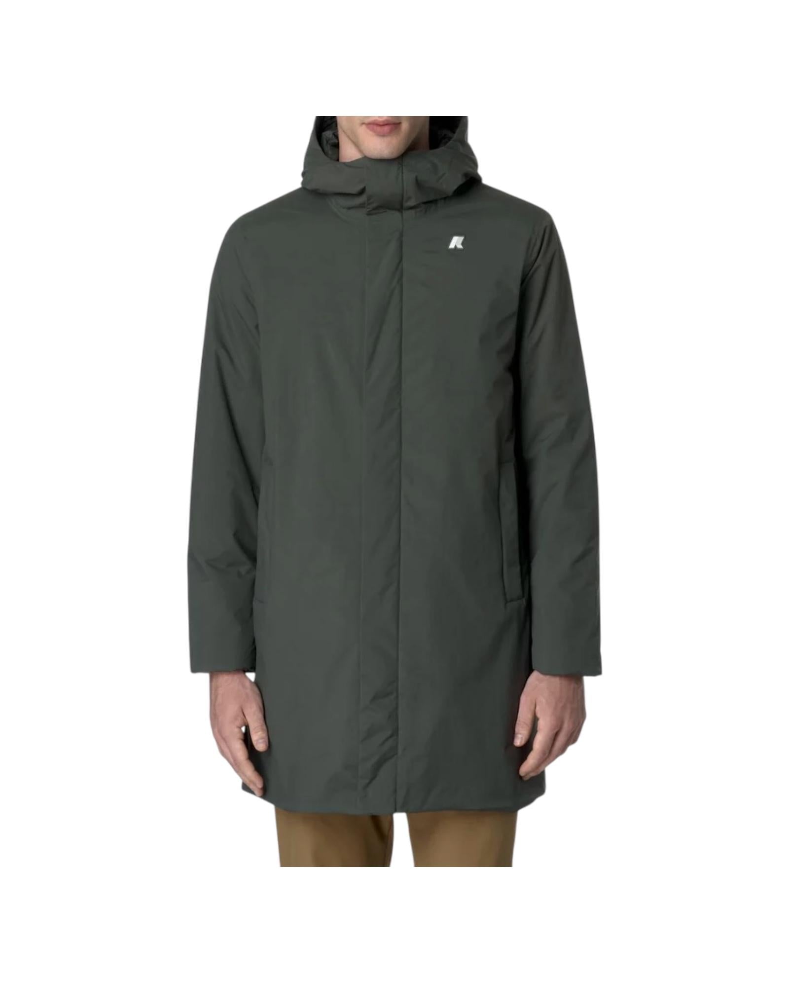 Giacca lunga da uomo Green Blackish K31356W WMR K-way 