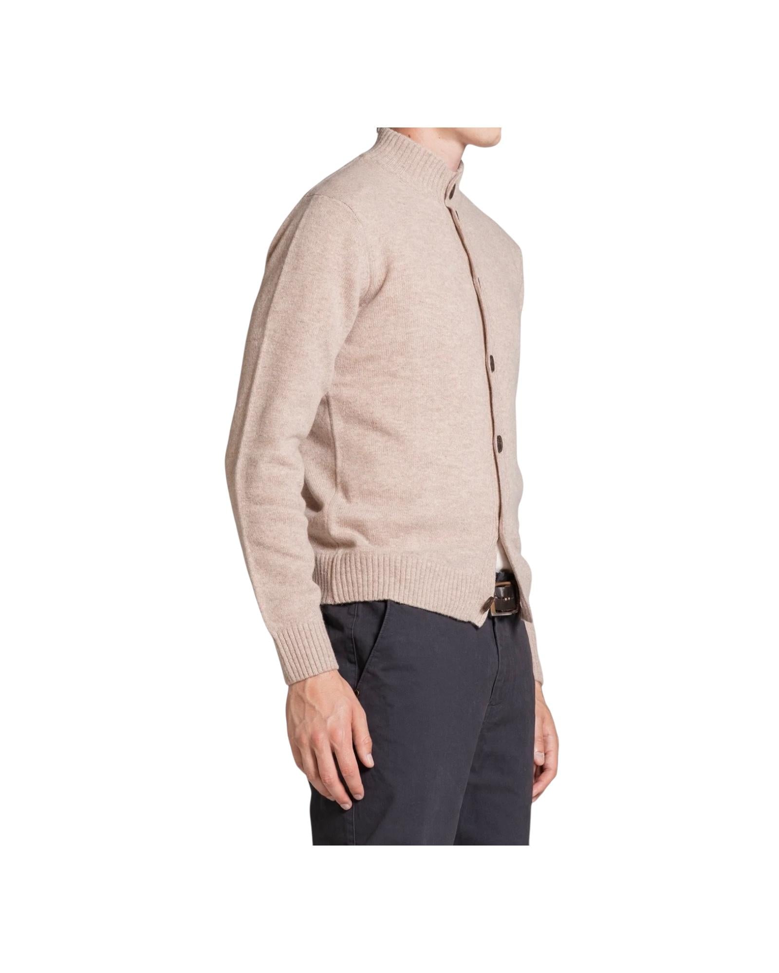 Cardigan Chase in lana Beige CHASE WN8C92 IMPURE 