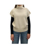 Gilet Over collo alto in cashmere Crema