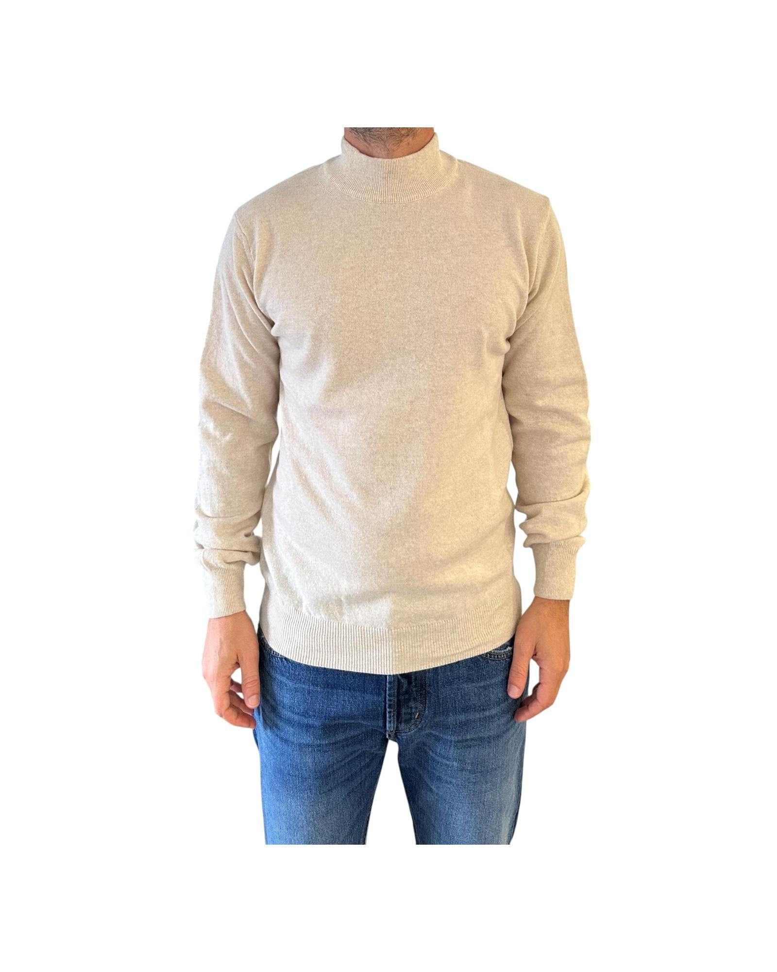 Magliore collo alto misto lana e cashmere Sabbia 0021 101 WOOL&CO 