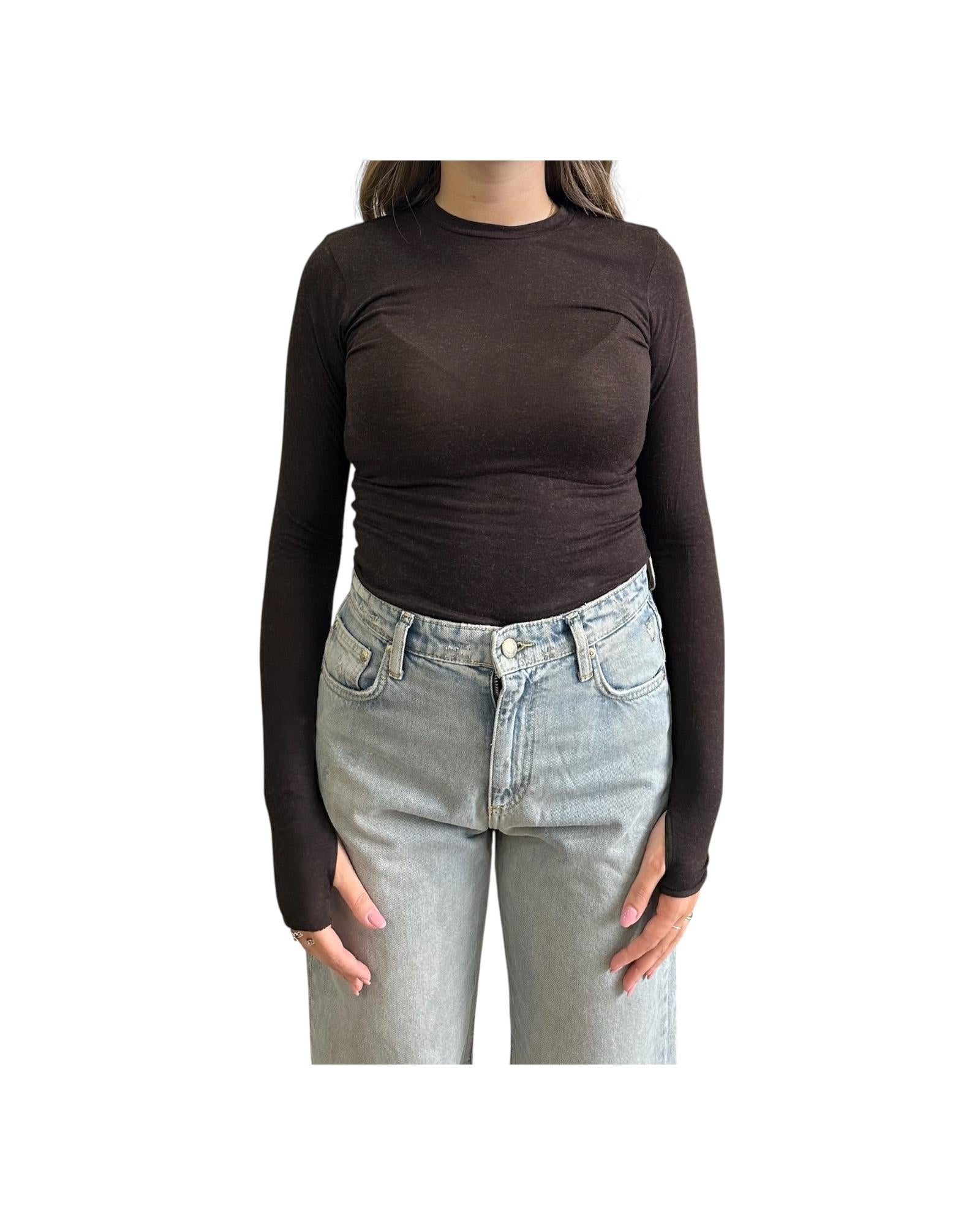 Maglia mancia lunga Marrone AVA 18 CHS 