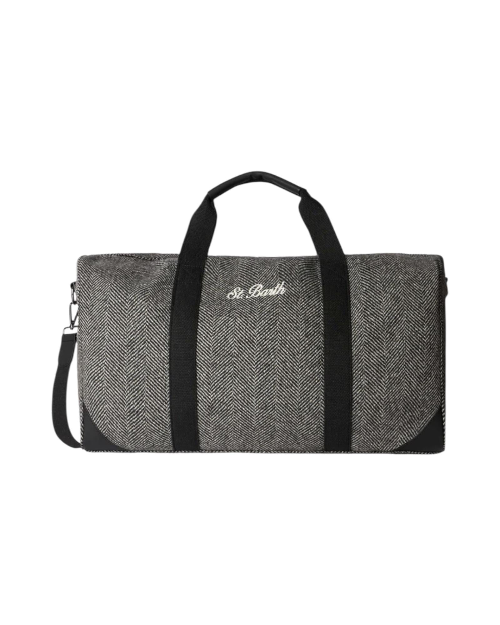 Borsone da viaggio in lana con stampa spinato Grigio JTEL0010 00303I MC2 SAINT BARTH
