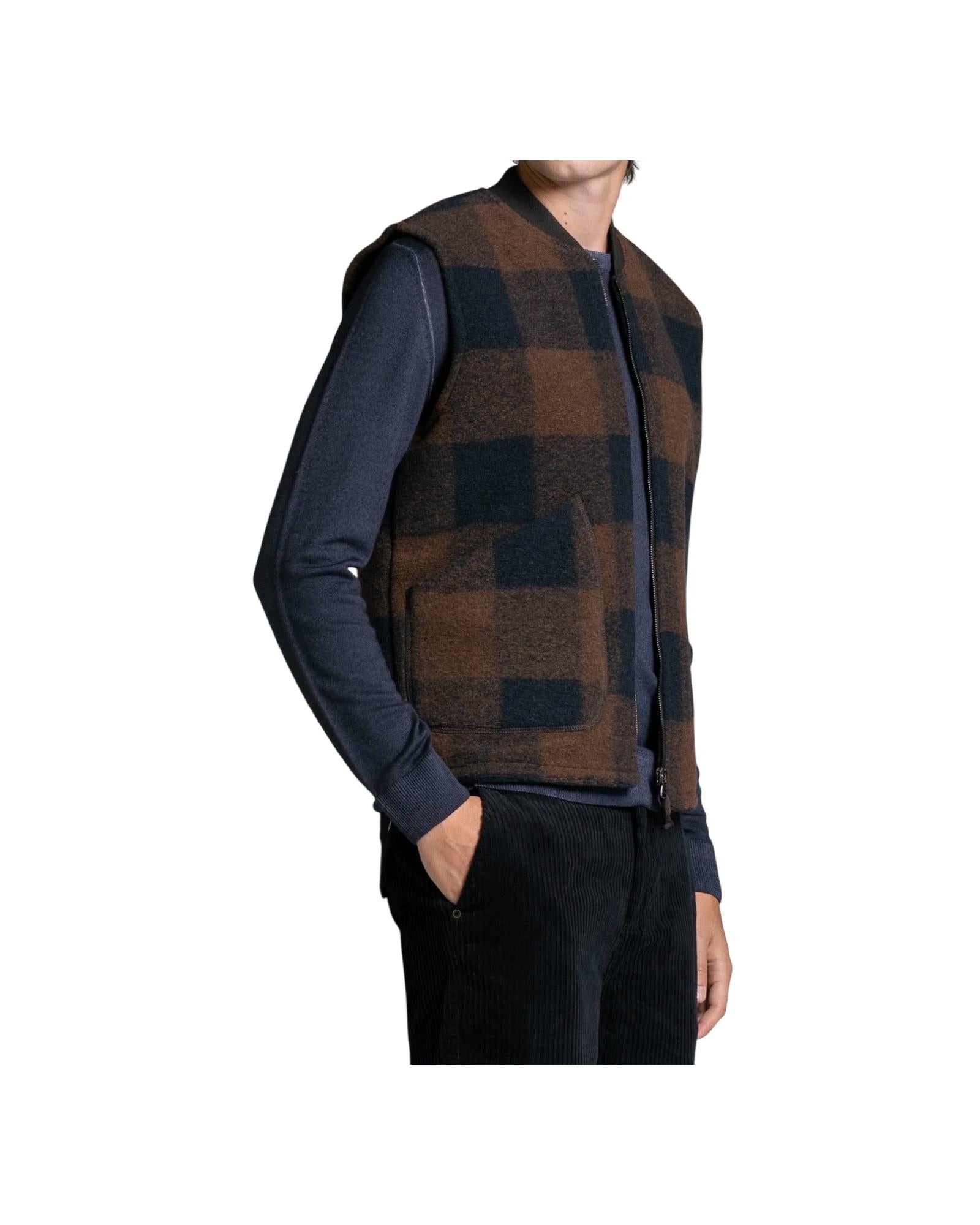 Gilet Terry Brown check TERRY CHECK MWB189 IMPURE 