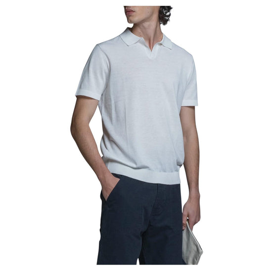 Polo skipper in cotone Crepe White CLARK CRPC24 IMPURE 
