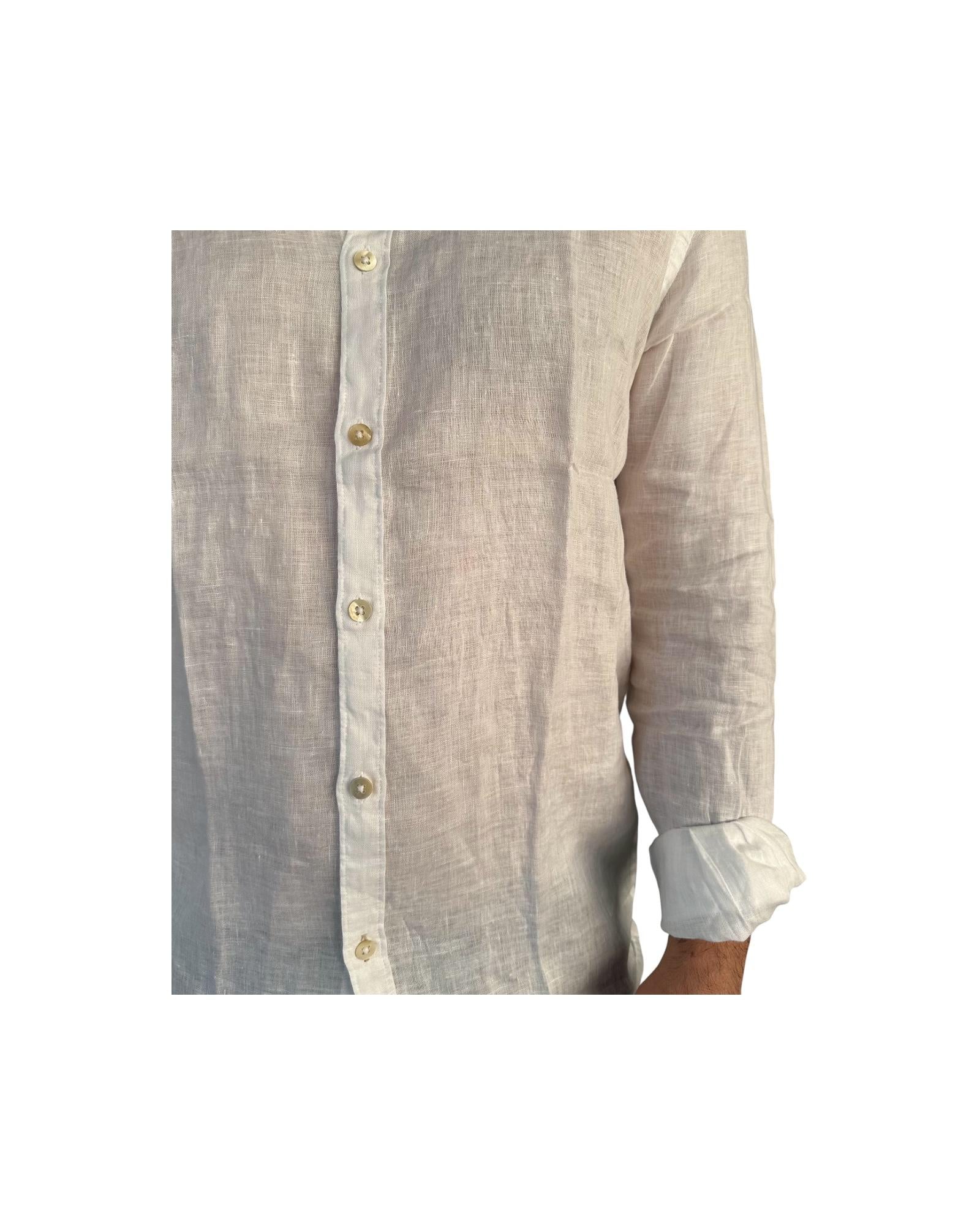 Camicia uomo in lino White AU25S06CA LINEN YD WHITE ALLEY DOCKS 