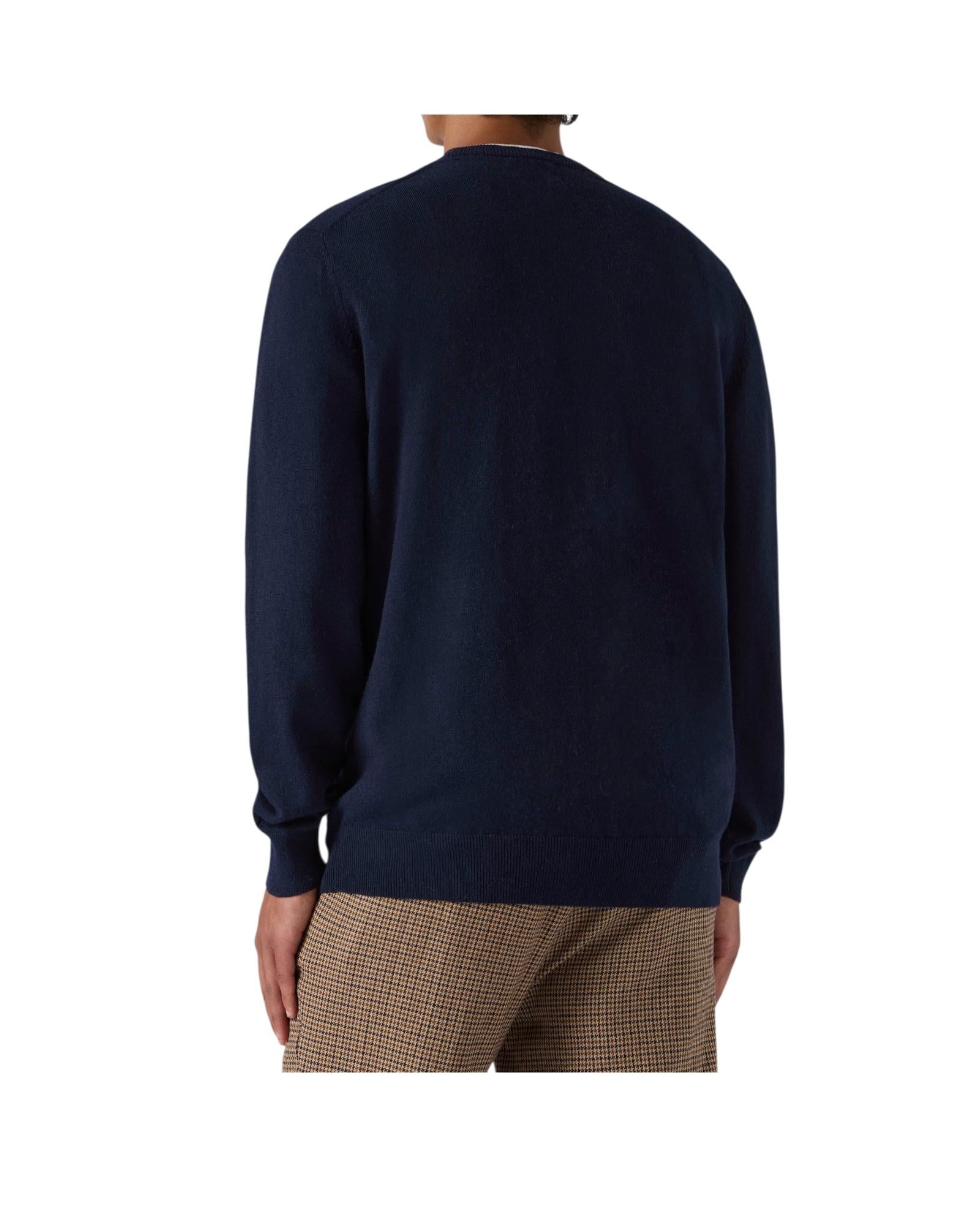 Maglione girocollo con ricamo Sole, wishy e sei in pole position Blu HER0024 03392I MC2 SAINT BARTH 