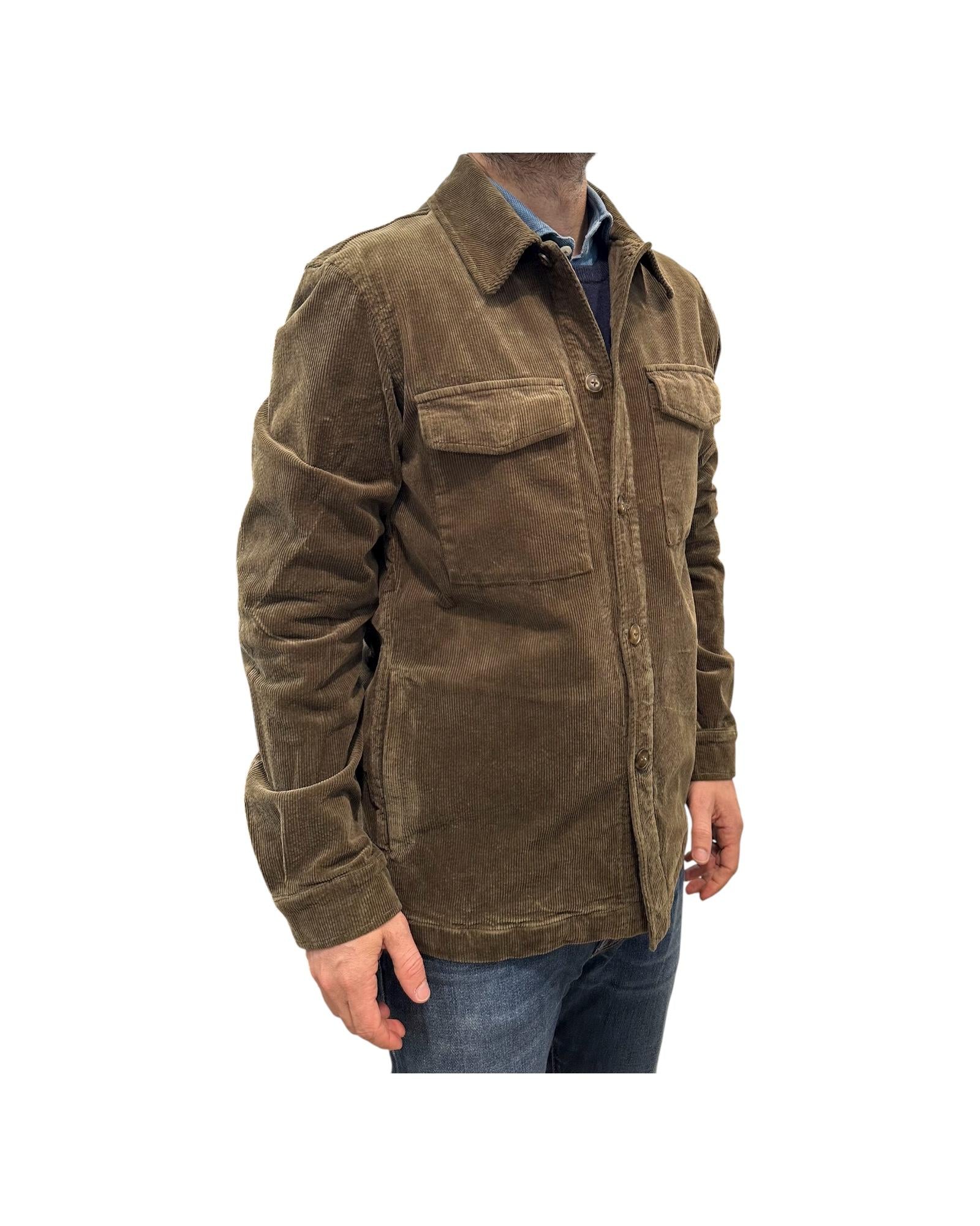 Overshirt in velluto Espresso brown AU26W04OS PA1547 ESPRESSO BROWN Alley docks 