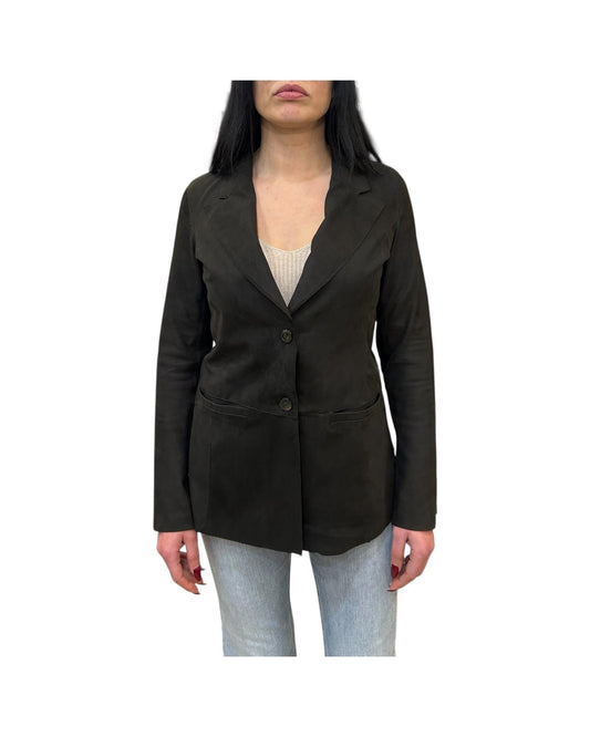 Giacca Domitilla Nabuk Moro DOMITILLA MORO BLUsotto 