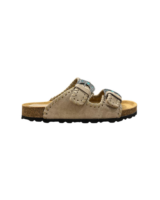 Sandalo Buckle Beat Suede Pietra BUCKLE BEAT SUEDE PIETRA TAJI 