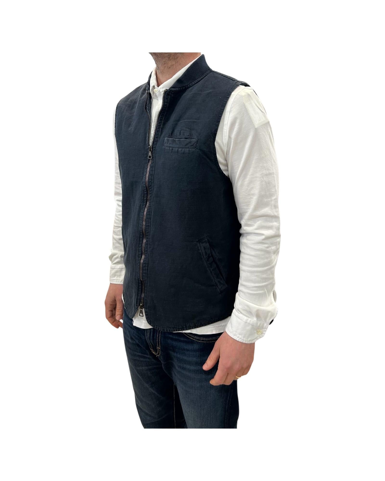 Gilet misto lino Navy 6511 NAVY BL'KER 