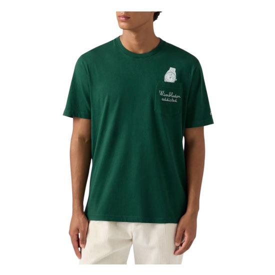 T-shirt in cotone con ricamo Wimbledon addicted Verde CONR0001 02949I MC2 SAINT BARTH 