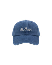 Cappellino Davis con ricamo Saint Barth Blu