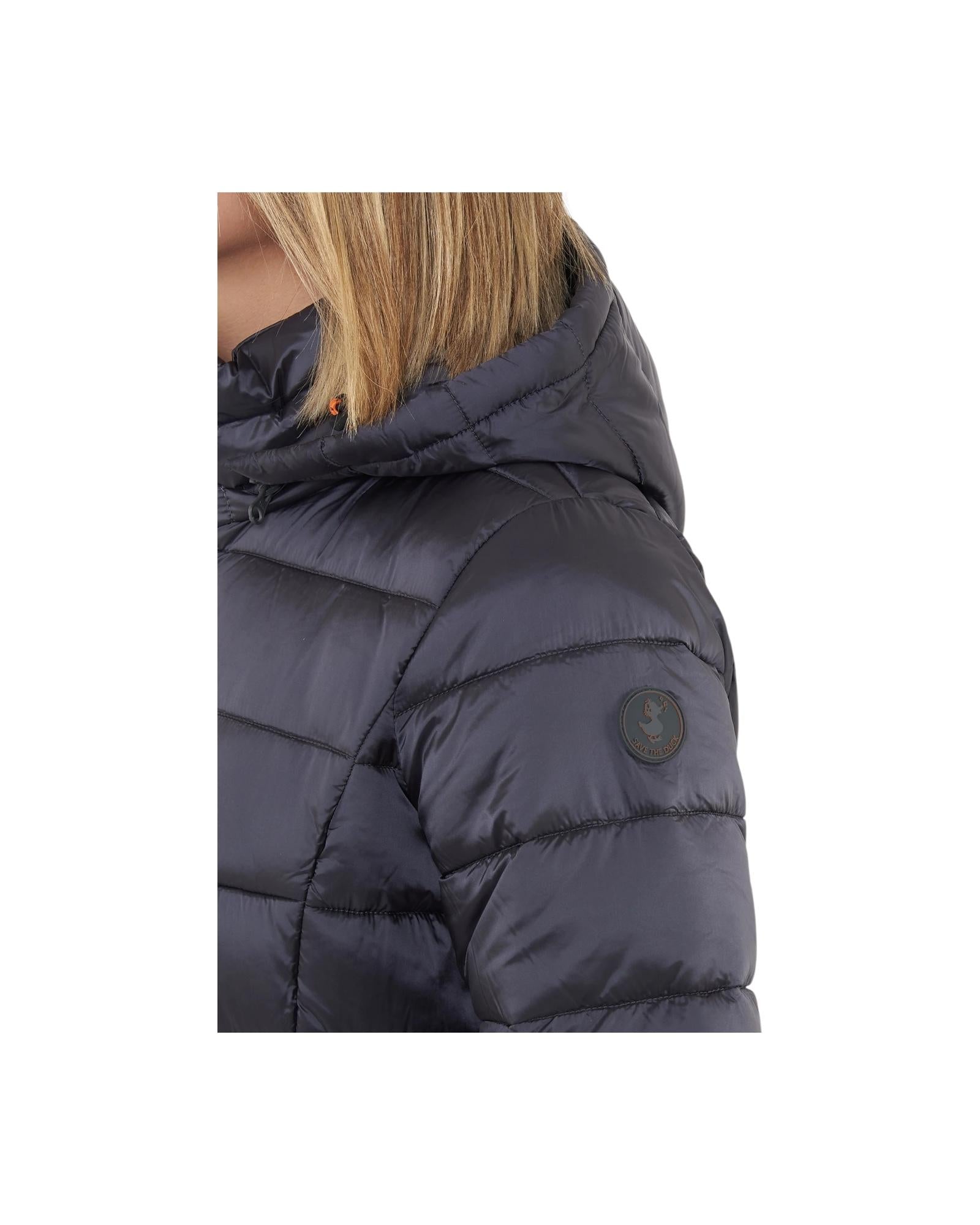 Piumino Reese lungo trapuntato con cappuccio Ebony grey REESE EBONY GREY SAVE THE DUCK 