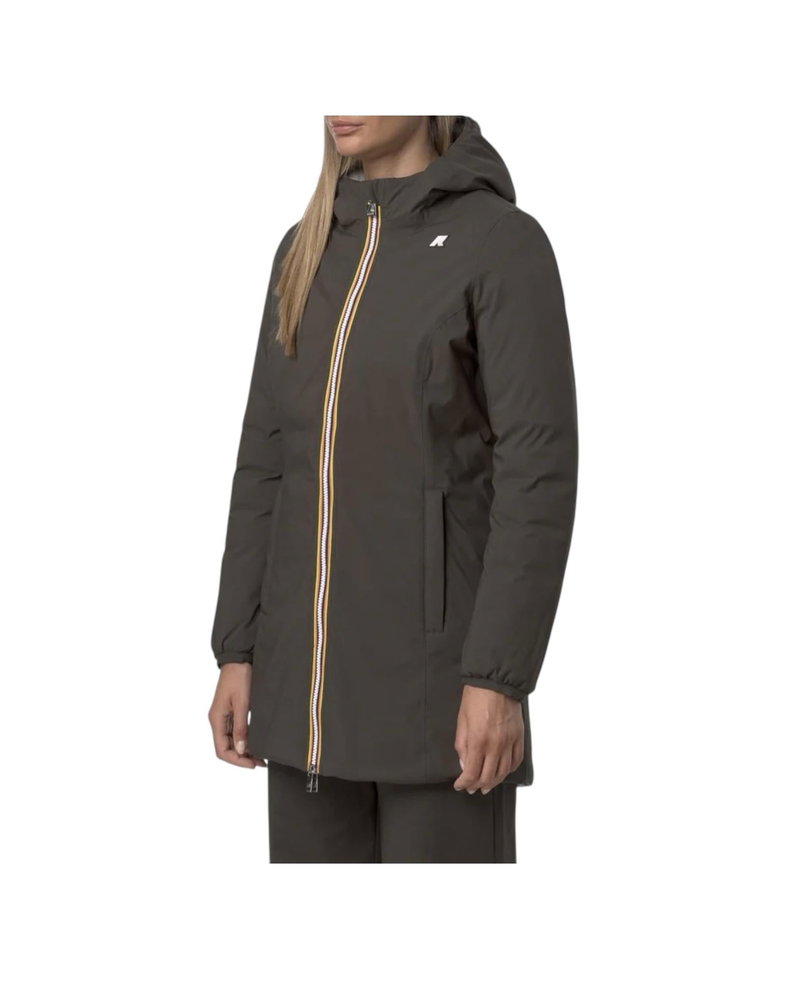 Giacca reversibile da donna Black olive green oak K8134CW B42 K-way 
