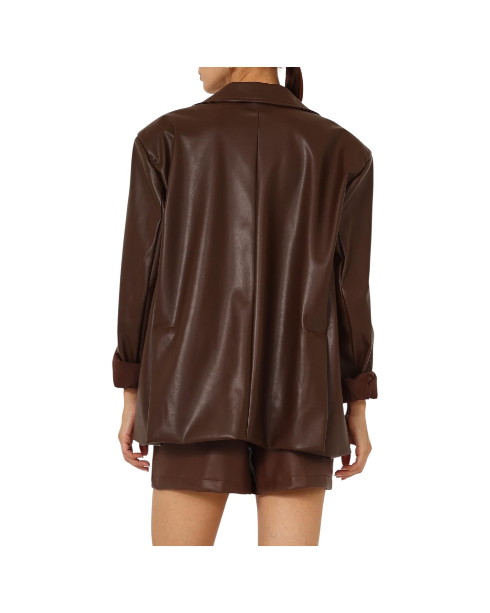 Blazer in ecopelle Marrone D01E0601 MARRONE Philia loft 