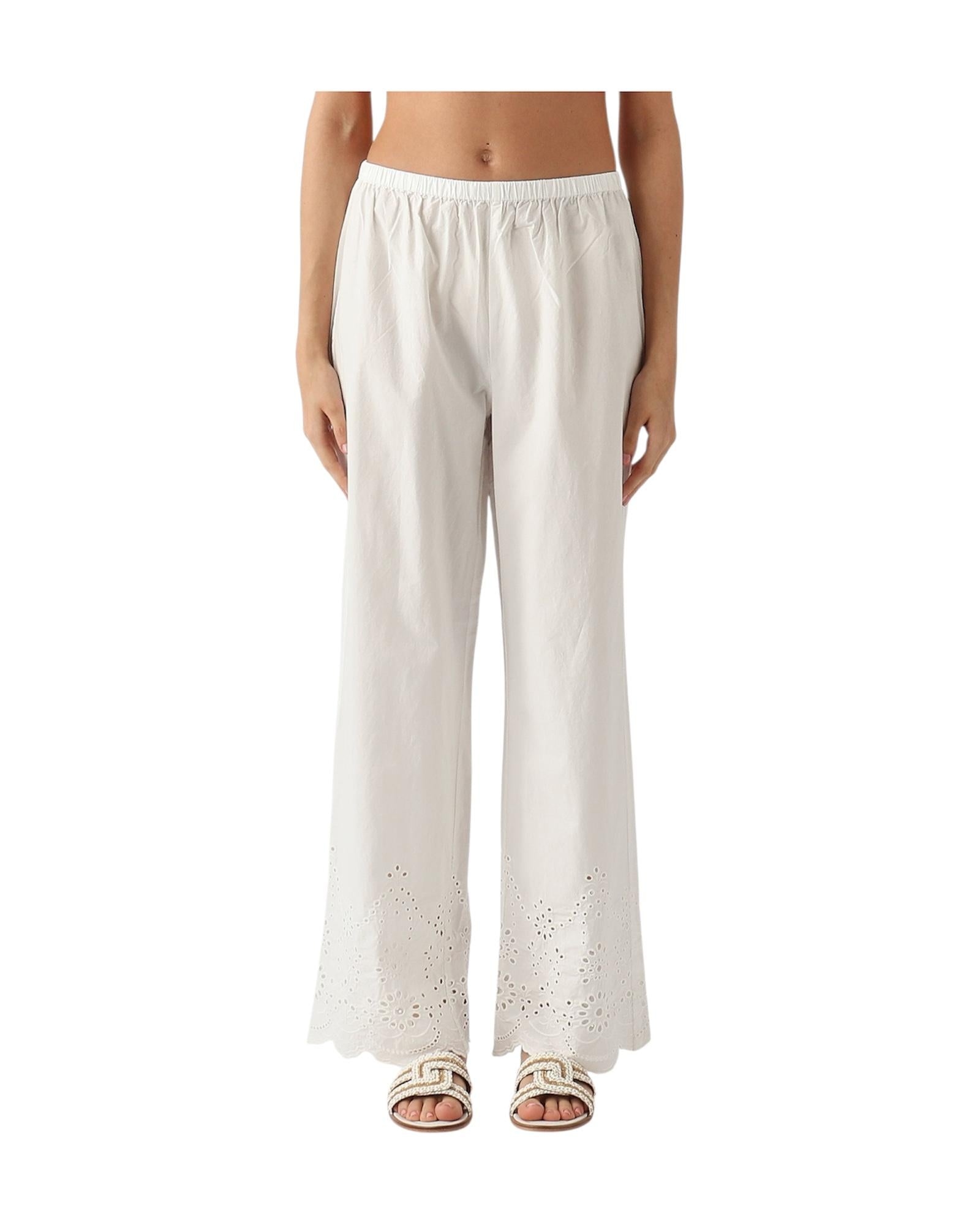 Pantaloni in cotone Sangallo Bianco IEN0002 01315L MC2 SAINT BARTH 
