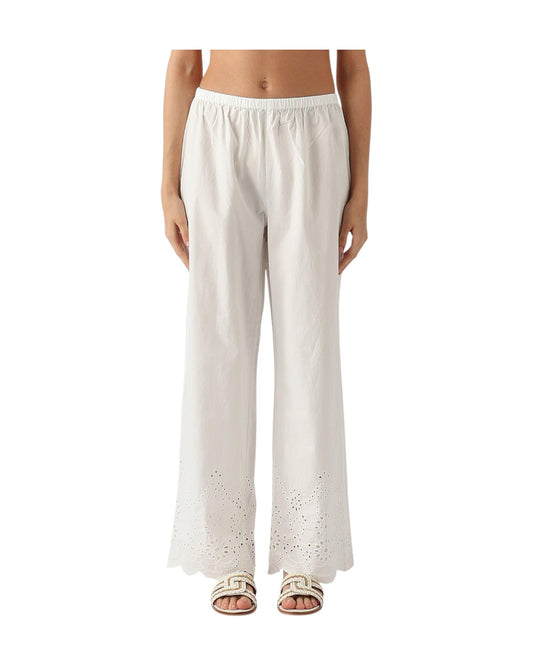 Pantaloni in cotone Sangallo Bianco IEN0002 01315L MC2 SAINT BARTH 