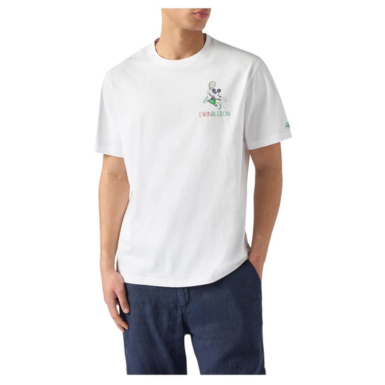 T-shirt Portofino bianca con ricamo I Winbledon POT0001 02728L MC2 SAINT BARTH 