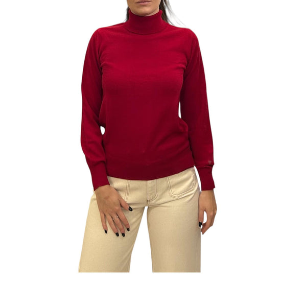 Dolcevita in lana merino Rosso MAGLIE COLLO ALTO ROSSO AlEXANDRE STONE 