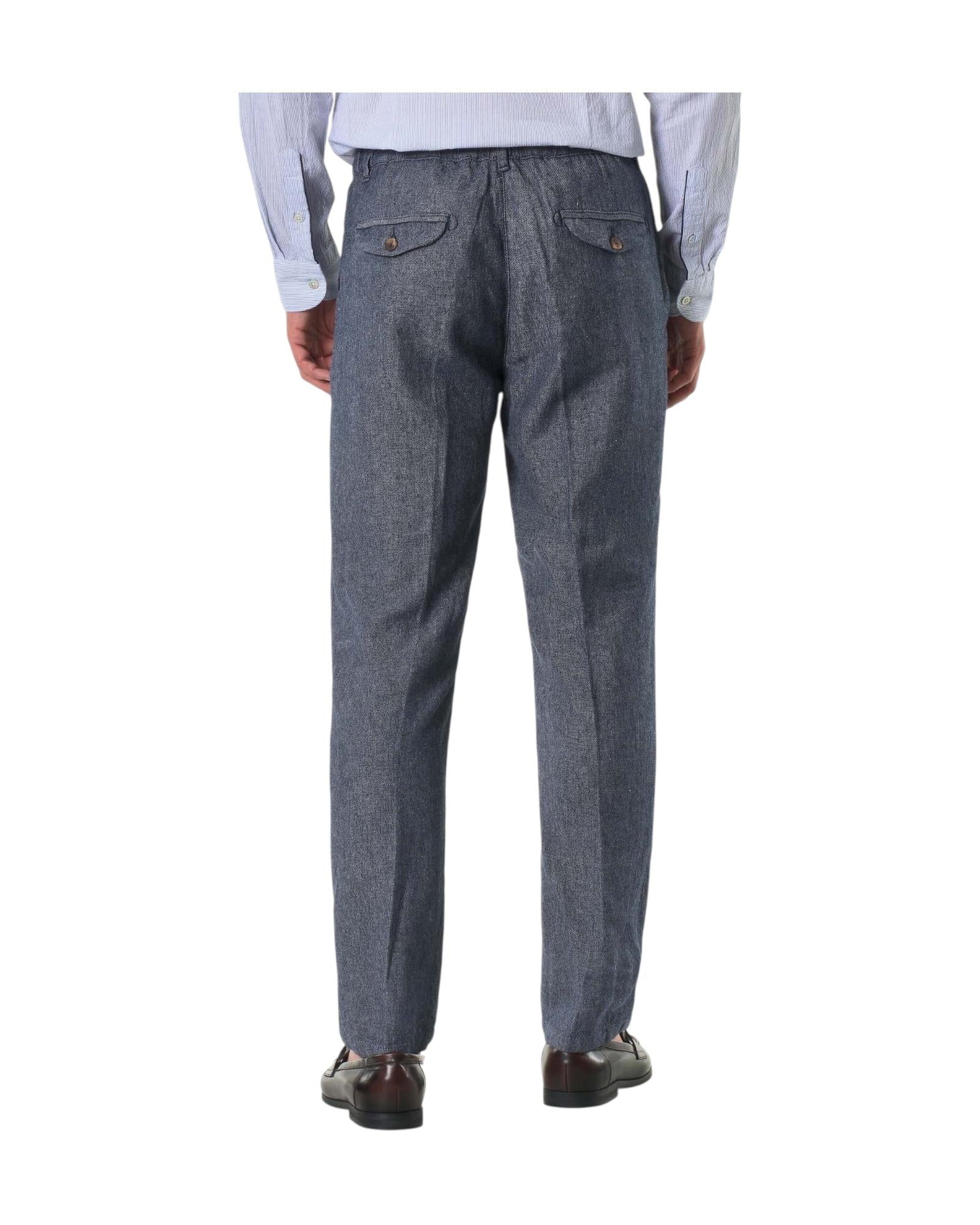 Pantalone misto lino Blue Navy AU25S30PA PA1442 NAVY BLUE Alley docks