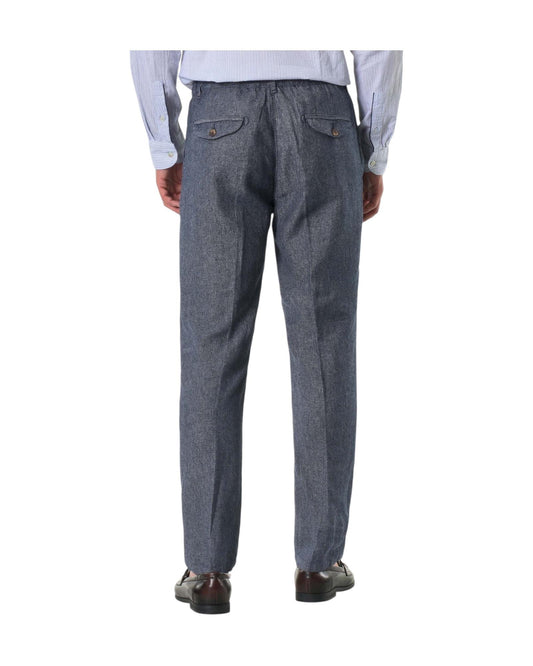 Pantalone misto lino Blue Navy AU25S30PA PA1442 NAVY BLUE Alley docks 
