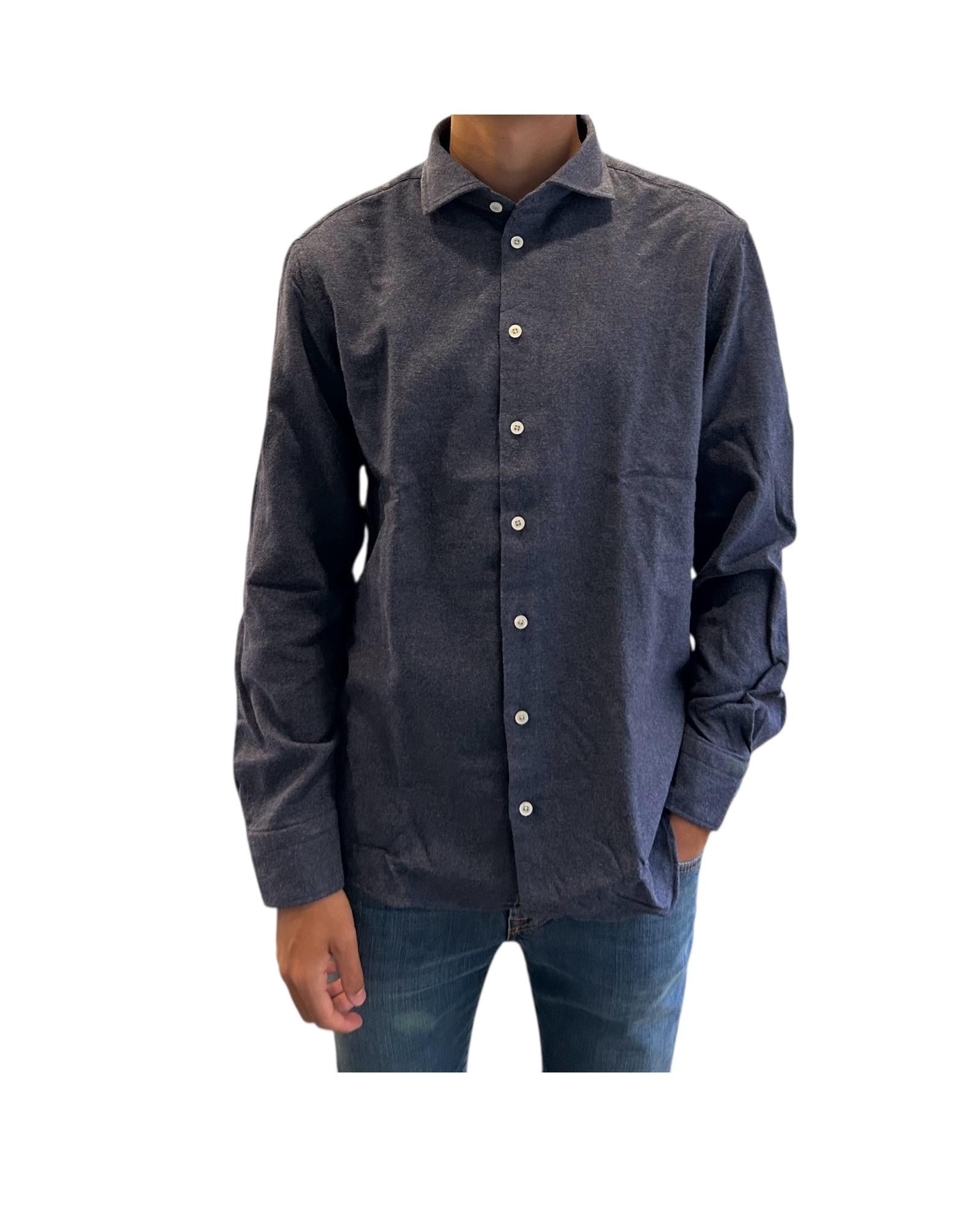 Camicia uomo in flanella Blu B2338 13 BASTONCINO
