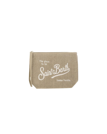 Pochette Aline in lino Beige ALI0004 01139L MC2 SAINT BARTH 