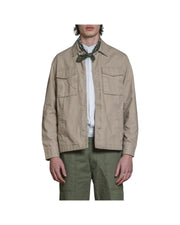 Overshirt in cotone Wash desert