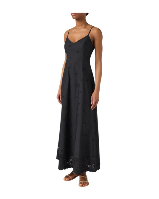 Abito lungo con ricamo Nero GUA0001 07724L MC2 SAINT BARTH 