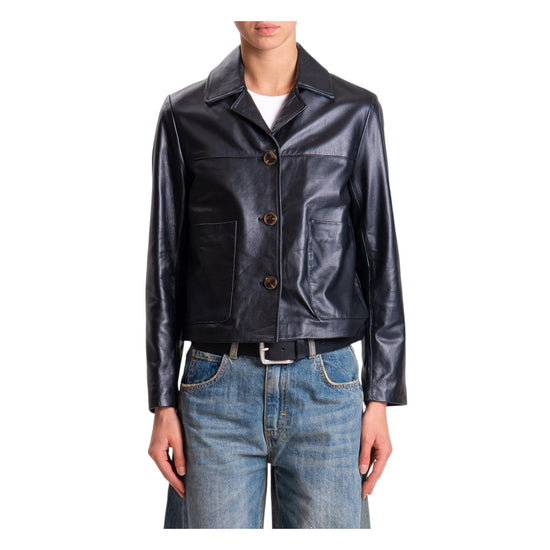 Giacca in vera pelle Nero TF0327 NERO VICOLO 