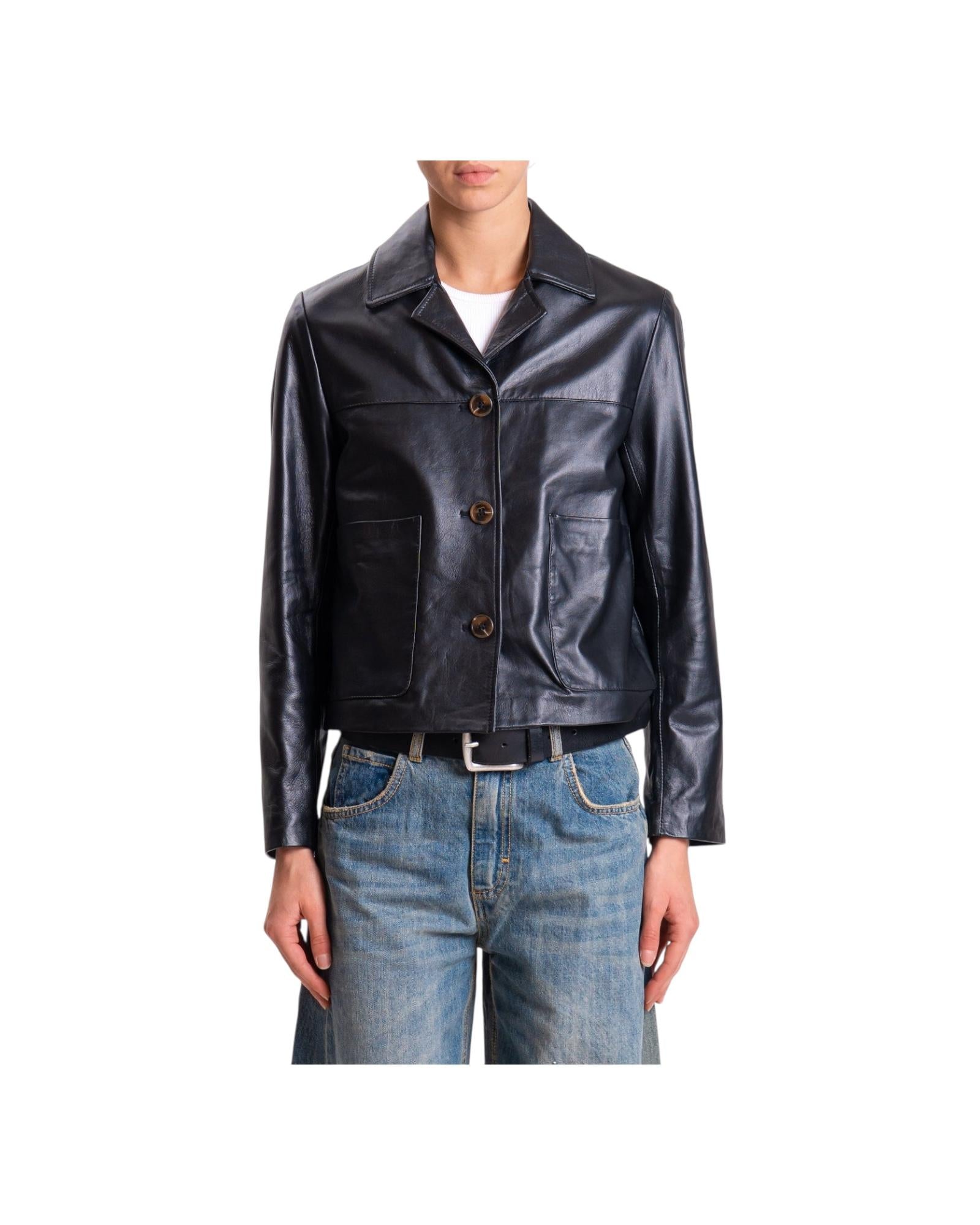 Giacca in vera pelle Nero TF0327 NERO VICOLO