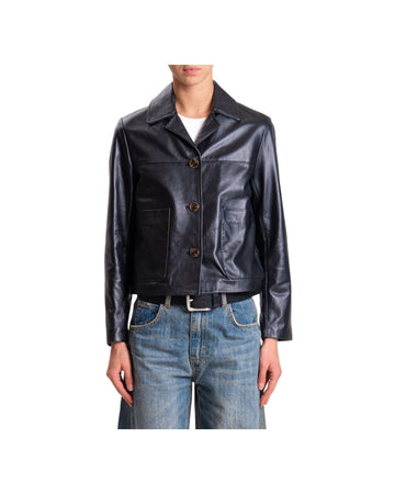 Giacca in vera pelle Nero TF0327 NERO VICOLO 