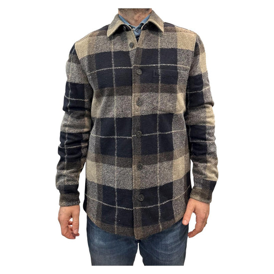Overshirt Check blue greige AU26W27JK FLA968 BLUE GREIGE Alley docks 