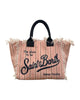 Borsa Vanity con stampa a righe rosa