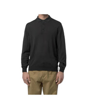 Maglione in lana merino con colletto polo Grey shadow