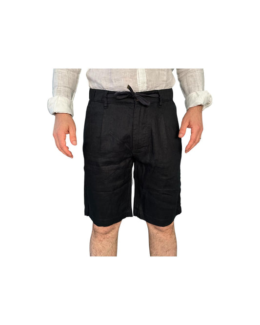Bermuda in lino Blue Navy AU25S40BE PA1090 NAVY BLUE Alley docks 