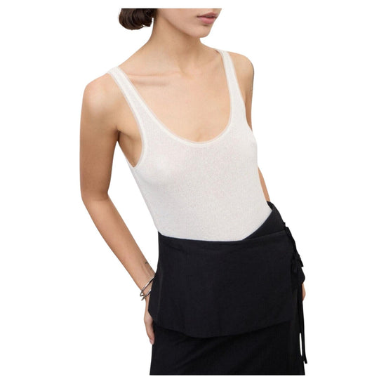 Top Crop in misto lino Latte FSS DT9240 LATTE OTTOD'AME 