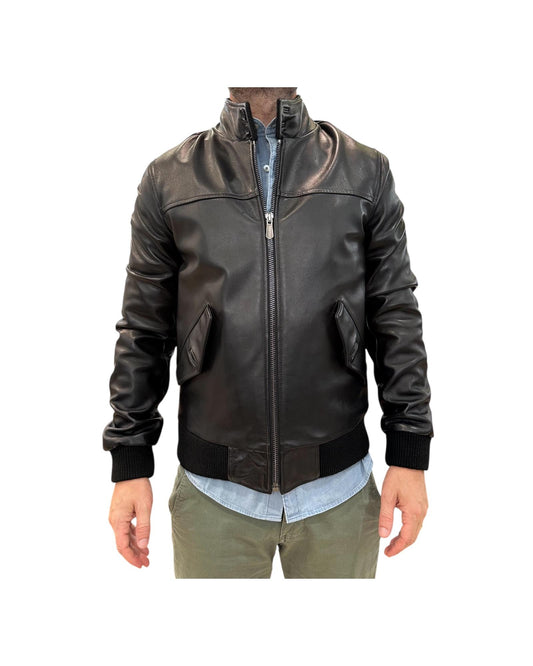 Giubbotto Bjon in nappa Nero BJON NAPPA NERO BLUsotto 