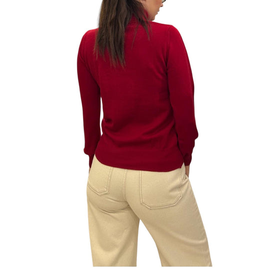 Dolcevita in lana merino Rosso MAGLIE COLLO ALTO ROSSO AlEXANDRE STONE 