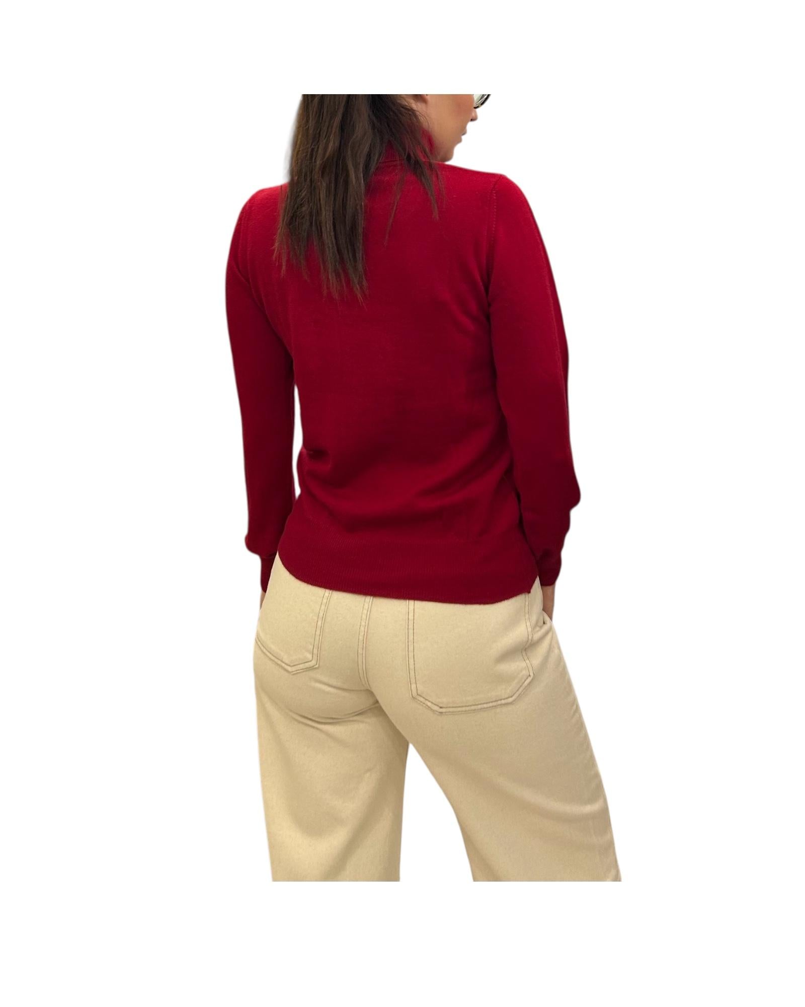 Dolcevita in lana merino Rosso MAGLIE COLLO ALTO ROSSO AlEXANDRE STONE 