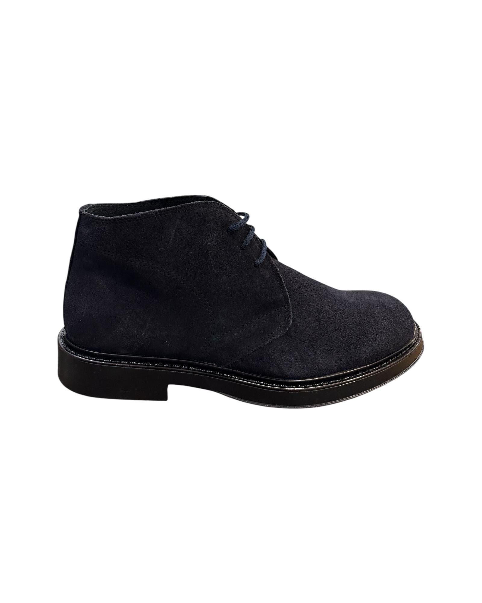 Stivaletto uomo in camoscio Blu 30200 BLU Antico calzaturificio artigiano