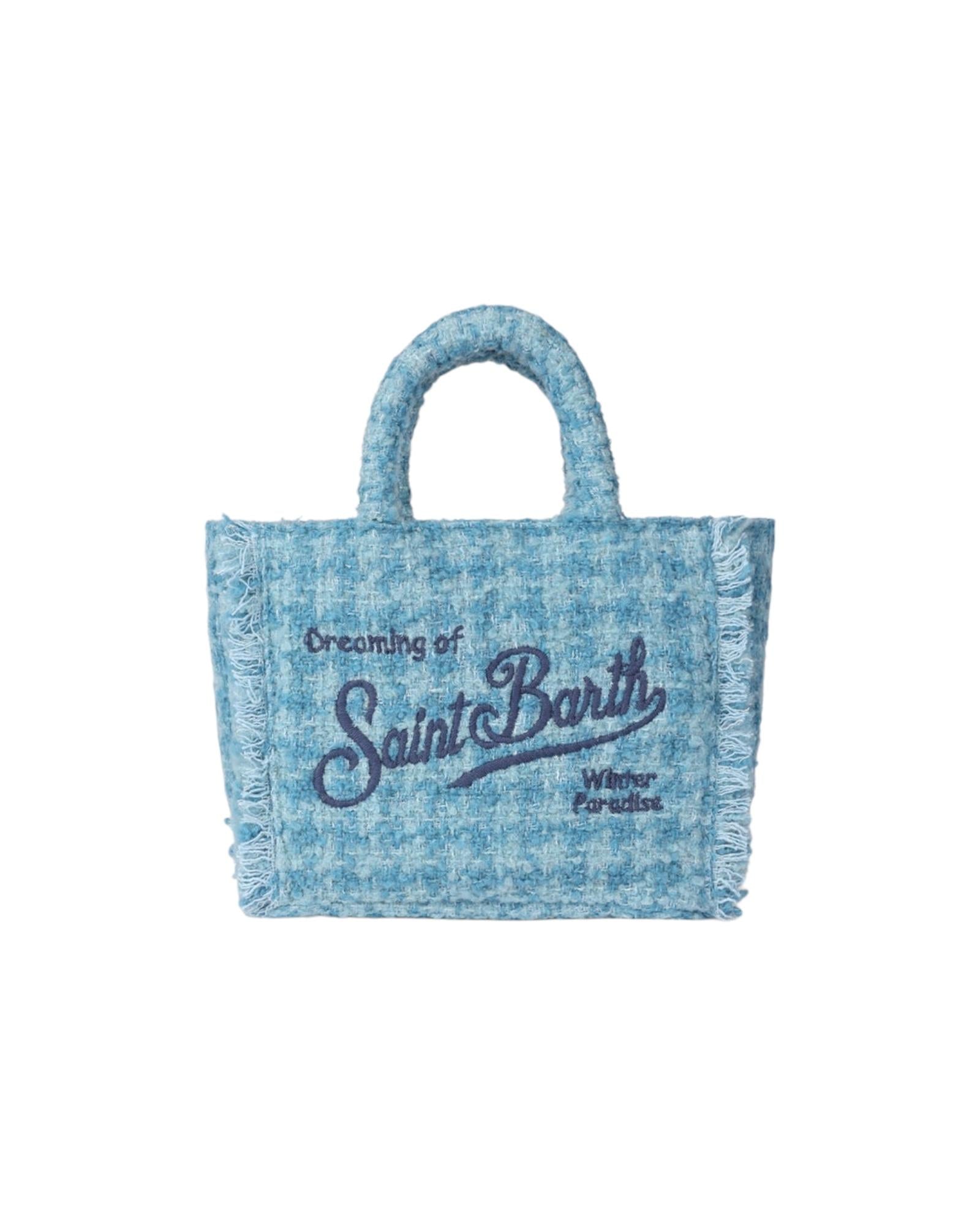 Borsa a mano Mini Vanity in lana cpn motivo tweed Celeste VAMI026 01043I MC2 SAINT BARTH